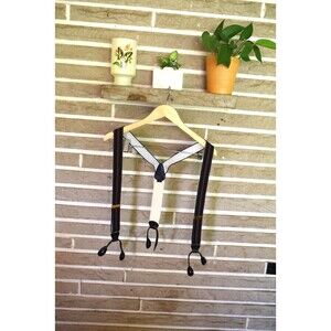 JoS. A. Bank Men's Suspenders Navy Burgandy Navy Gold Stripe